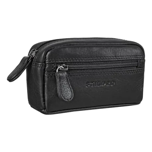 STILORD 'Neal' Schlüsselbörse aus Leder – RFID-Schutzelement, schwarz - Elegante Schlüsselbörse aus 100% echtem Leder mit RFID-Schutz. Ideal zur sicheren Aufbewahrung von Schlüsseln, Ausweisen und Kreditkarten. Kompakt und stilvoll – das perfekte Accessoire für jeden Tag!