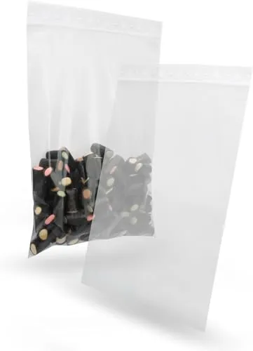 Elke Plastic 100 Plastikbeutel 8x12 cm Wiederverschließbare Durchsichtige | Verschlussbeutel 50µm | Kekstüten | Schmuckverpackungen | Lebensmittelbeutel | Druckverschlussbeutel | Saatgut Aufbewahrung