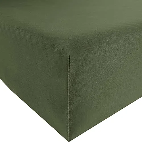 REDBEST Spannbettlaken Denver Elasthan-Jersey-Stretch Tanne Größe 90x190 cm - 100x200 cm - besonders weich und anschmiegsam, bügelfrei, mit Rundumgummi