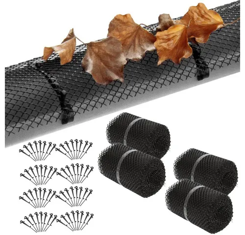 monzana Laubschutznetz 24m mit Befestigungsclips - Funktionales Laubschutznetz für Dachrinnen, wetterfest und 24m lang, inklusive 64 Befestigungsclips für eine einfache Montage.