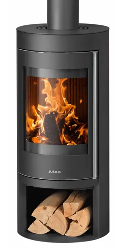 Justus Mino 2.0 Kaminofen 5kW - Raumluftunabhängiger Kaminofen aus Stahl in Schwarz, ideal für effiziente Wärme und modernes Design in Ihrem Zuhause.