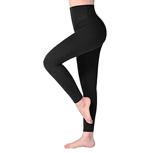 SINOPHANT Leggings Damen High Waist - Blickdicht Leggins mit Bauchkontrolle für Sport Yoga Gym(1 Schwarz,S-M)