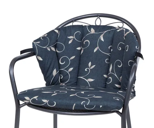 KETTtex Polsterauflage für Royal Garden MWH Sessel Elegance 2223 - Hochwertige Auflage für Gartenstühle im eleganten anthrazit Design mit Ranken, optimaler Sitzkomfort dank 5 cm Dicke und pflegeleicht durch Handwäsche.