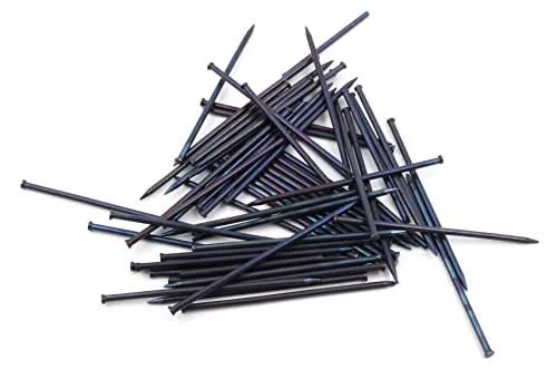 Design61 50x Stahlstifte Stahlnägel Sockelleistenstifte Nagel 1,5 x 45 mm Flachkopf Senkkopf BLAU