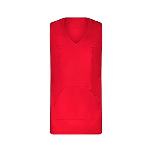 EXNER Grembiule, casula, regolabile sui fianchi, per medici, pulizie, pulizia, rosso, taglia I (36-42), disponibile in 16 colori