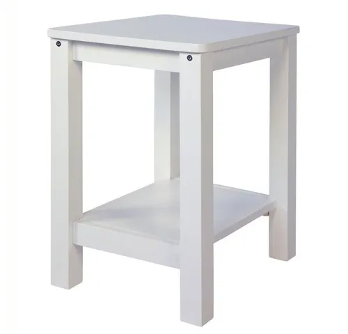 Homestyle4u Beistelltisch Nachtschrank Weiß aus Kiefernholz - Eleganter Nachttisch aus stabilem Kiefernholz, ideal für Schlafzimmer oder Wohnzimmer. Zeitloses Design mit praktischer Ablagefläche für Bücher und Dekoration.