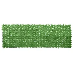 vidaXL Balkon-Sichtschutz mit Grünen Blättern 300x100 cm - Sichtschutz für Balkon, Terrasse oder Garten, bietet Privatsphäre und blockiert Sonnenlicht, aus langlebigem Polyethylen und Stoff, pflegeleicht und sofort einsetzbar.