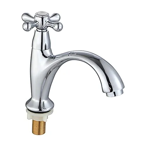 ZXC Retro Standventil, Vintage Kaltwasser Armatur - Waschtischarmatur mit schickem Retro Design und widerstandsfähiger Chrom-Oberfläche, ideal für Bäder und WC.