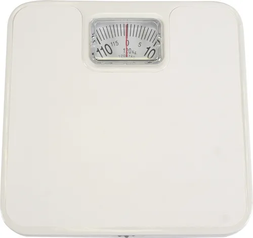 axentia Personenwaage weiß, mechanische Gewichtswaage, Traglast ca. bis zu 120 kg - gut