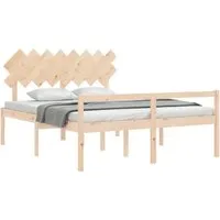 vidaXL Seniorenbett 160x200 cm aus Massivholz mit Kopfteil - Praktisches Seniorenbett aus Kiefernholz mit 45 cm Sitzhöhe für einfachen Ein- und Ausstieg. Bietet zusätzlichen Stauraum und stabilisiert die Matratze durch robuste Latten. Ideal für ein gemütliches Schlafzimmer.