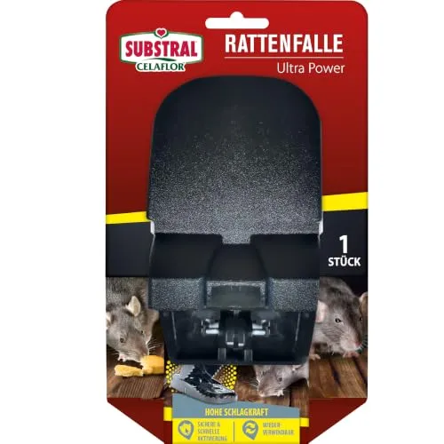 Substral Celaflor Rattenfalle Ultra Power 1 Stück hohe Schlagkraft | Einfache Aktivierung | Hohe Schlagkraft | Fangerfolg