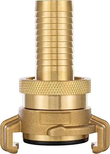 Poppstar Messing Saug- und Hochdruckkupplung (Kupplung 3/4 Zoll Schlauchtülle) mit Dichtung und Kontermutter, für 19mm Schlauch-Innendurchmesser