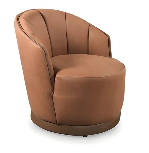 Designer Loungesessel Relaxsessel aus Kunstleder - Moderner Loungesessel in Braun, ideal für das Wohnzimmer. Mit einer komfortablen Sitztiefe von 60 cm und einer eleganten Optik sorgt er für stilvolles Entspannen.