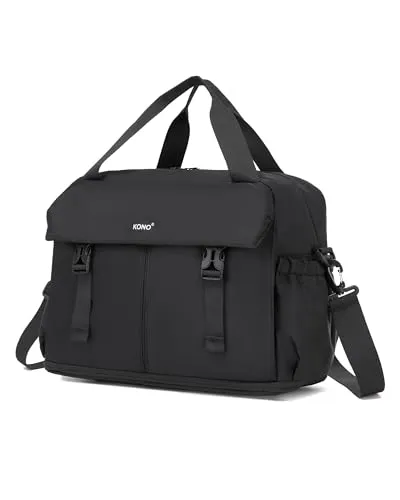 KONO Ryanair Handgepäck 40x30x20 Tasche, Erweiterbare Untersitz Reisetasche | 24L Weekender für Damen & Herren, Unisex, mit Schuhfach & Nassfach, wasserabweisend, für EasyJet & Eurowings, Schwarz