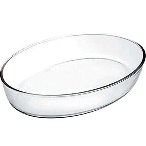 IBILI 480135 Auflaufform Kristall oval 35x25x6,5 cm aus Glas, transparent, 35 x 25 x 6.5 cm