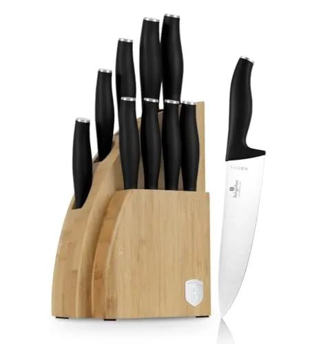 Berlinger Haus Messerset mit Ständer BAMBOO 10 Stück Matte Black Collection BH-2979
