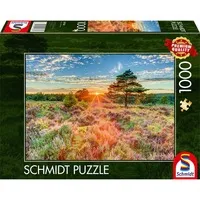 Schmidt Spiele 59768 Heide im Sonnenuntergang - 1000 Teile Puzzle, hochwertige Qualität für stundenlangen Puzzlespaß ab 12 Jahren