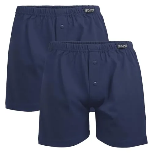 Gomati Herren Jersey Boxershorts (2 Stück) Stretch Unterhose aus Baumwolle - Navy XL/7