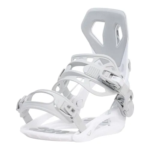 SP Bindings Snowboard Bindung Base White | Größe L | Farbe: Weiß | Patentiertes FASTEC System | Hybrid mit Fast Entry + Strap in | Performance + Comfort | Für Damen & Herren