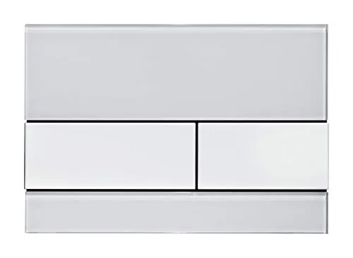 TECEsquare Betätigungsplatte, weiß/Edelstahl - 9240801 - Spülkästen - Hochwertige Betätigungsplatte mit 2-Mengenspülung, passend für alle TECEprofil Unterputzspülkästen, elegantes Design in Weiß und gebürstetem Edelstahl.