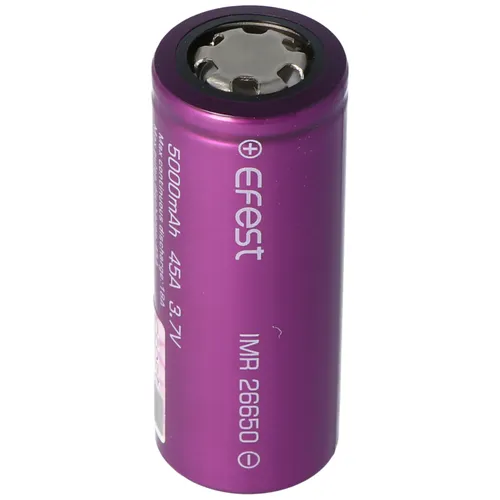 Efest Purple IMR26650 5000mAh, 3,6V - 3,7V Li-Ion-Akku ungeschützt 26,12x66,5mm