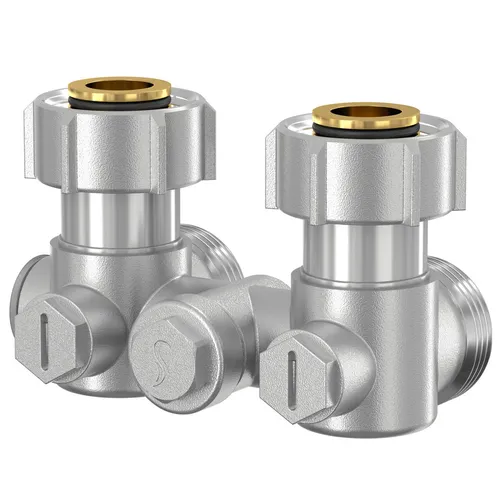 Einrohr-Hahnblock 3/4'' AG Eckform - Thermostate für Heizkörper mit Außengewinde DN 20, absperrbar und ideal für effiziente Heizungssteuerung.