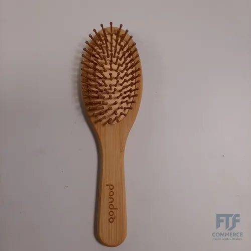 pandoo Bambus Haarbürste mit Naturborsten in braun von pandoo