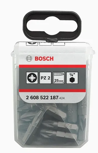 Bosch Professional Bits Set 25 Stück Extra-Hart Phillips PZ2 Im Bitspender