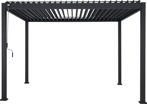 Mirador Pergola Deluxe 3x3,6 Anthrazit - Elegante Gartenüberdachung - Pavillon mit Lamellendach, aus hochwertigem Aluminium, bietet flexiblen Sonnenschutz und stilvollen Komfort für Ihren Garten.