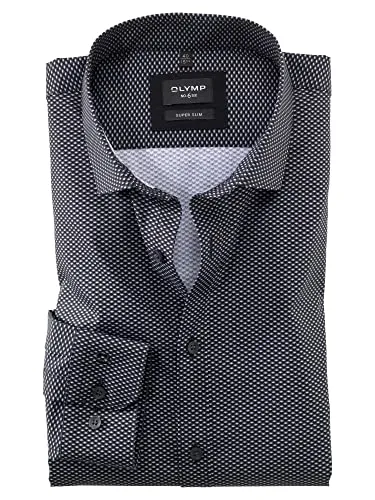 OLYMP No. Six super Slim Hemd Langarm Haifischkragen schwarz Größe 40 - Elegantes Herrenhemd im Super Slim Fit mit Haifischkragen. Ideal für formelle Anlässe, bügelleicht und aus hochwertigem Material für optimalen Tragekomfort.