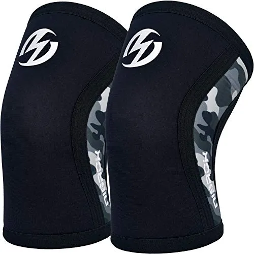Nisrok Ellenbogenmanschetten (Paar), Unterstützung für Crossfit, Gewichtheben, Powerlifting, Basketball und Tennis, 5 mm Neopren-Kompressionsbandage für Damen und Herren