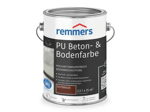 Remmers PU Beton- und Bodenfarbe anthrazit seidenmatt 2,5 Liter - Lacke für hochwertige, polyurethanverstärkte Bodenbeschichtung. Ideal für Wohn- und Kellerräume mit beständigem Schutz gegen Chemikalien.