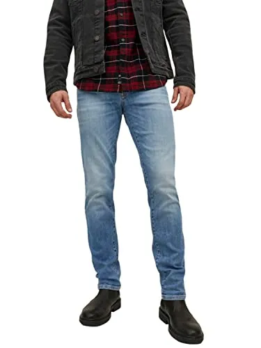 JACK & JONES JJITIM JJDAVIS Slim Fit Jeans - Jeans in Slim Fit mit geradem Bein, aus 75% Bio-Baumwolle für umweltbewusste Mode und hohen Tragekomfort.