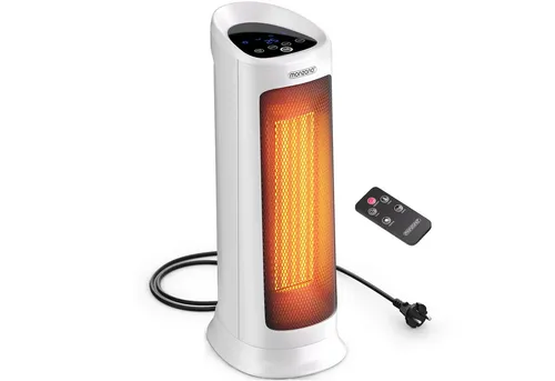 monzana Heizlüfter 2000 W - Energiesparender Keramik Heizlüfter mit 4 Betriebsmodi, 120° Oszillation und Fernbedienung für effiziente Wärme und Komfort in jedem Raum.
