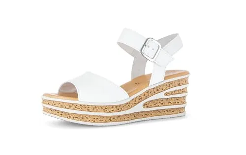 Gabor Damen Sandaletten, Frauen Sandalen,Best Fitting,Sommerschuhe,Freizeitschuhe,offene Schuhe,Strandschuhe,flach,Weiss (So.Kalk),38 EU / 5 UK