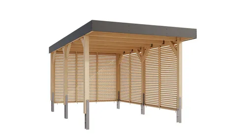 Karibu Carport - Stabiler Leimholz Carport in Einzel- oder Doppelausführung - Carports - Schützen Sie Ihr Fahrzeug stilvoll mit einem hochwertigen Leimholzcarport, das langlebige 12 x 12 cm Pfosten für jahrzehntelange Nutzung bietet.
