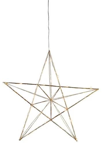 STAR Line LED Draht Weihnachts Fenster Deko Leucht 20 LEDs Stern messing 38 cm