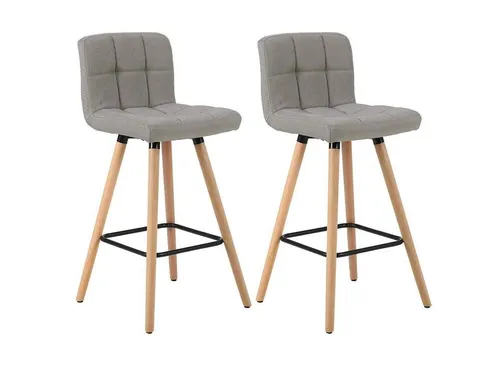 Woltu Barhocker 2er Set mit Lehne und Fußstütze in grau von WOLTU
