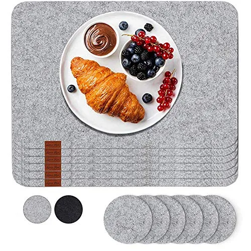 Luana Rose Platzsets aus Filz 12er Set in Anthrazit in grau von Luana Rose