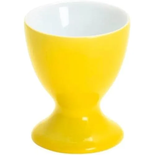 KAHLA 207401A69371X Pronto Colore Eierbecher mit Fuß Sunny Yellow|gelber Eierhalter aus Porzellan