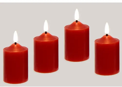 I.GE.A. LED-Kerze 4er Set aus Echtwachs in rot von I.GE.A.