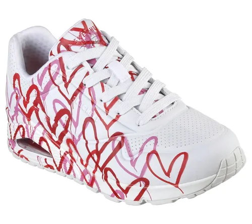 Skechers Damen UNO Spread The Love Sneakers - Damen-Sneaker mit flexibler Traktions-Laufsohle und luftgepolsterter Zwischensohle für optimalen Komfort und Stil.