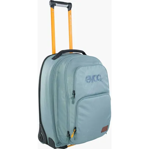 Evoc Terminal Bag 40+20 Steel - Kompakter Trolley mit Rucksack - Koffer mit abnehmbarem Tagesrucksack und ausziehbarem Griff, ideal für Kurztrips. Leicht und stabil mit EVA-Bodenkonstruktion, passend für Handgepäckmaße.