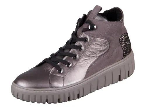 Waldläufer Bequeme Schnür- und Schlupfstiefel 30cm Schaft Gr. 4½, Grau - Wanderschuhe mit bequemem Einstieg und optimalem Halt, ideal für lange Wanderungen und Outdoor-Aktivitäten.