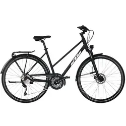 KTM Trekkingrad KTM Veneto Disc 30 Damen Trapez schwarz 2024, 30 Gang Shimano Deore T6000-10 SGS shadow, Kettenschaltung 46 cm