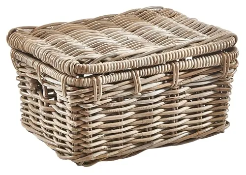 Kobolo Rattantruhe klein - kubu grey, stilvolle Aufbewahrung - Truhe aus hochwertigem Rattan in kubu grey, ideal für stilvolle Aufbewahrung von Kleidung, Spielzeug oder Accessoires. Ein dekorativer Blickfang für jedes Zuhause.