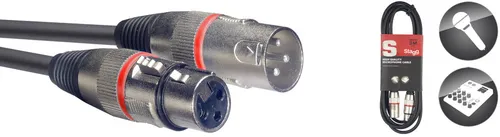 Mikrofon-Kabel, 3 Meter, rot,  XLR/XLR von Stagg
