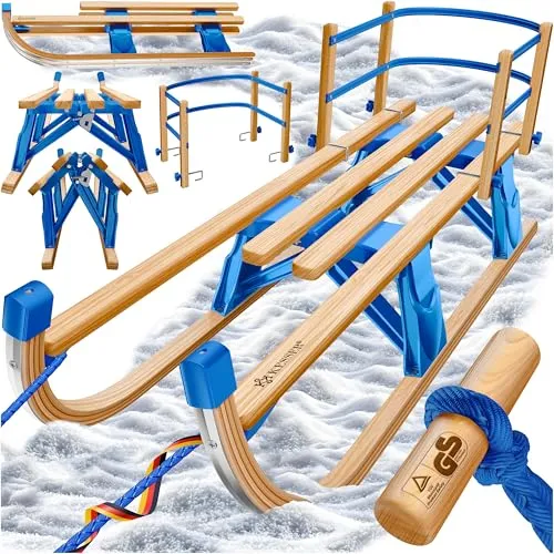 KESSER Premium Holzschlitten für Kinder und Erwachsene