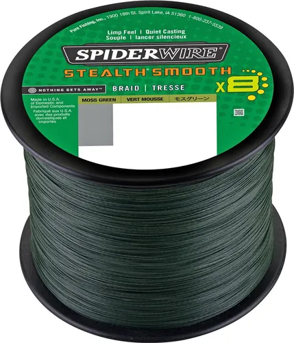 Spiderwire Stealth Smooth 8 Angelschnur 2000m ø 0,19mm - Hochwertige 8-fach geflochtene Angelschnur für Raubfischangeln. Mit 2000m Länge bietet sie hervorragende Wurfweiten und hohe Knotbarkeit. Ideal für präzises Angeln und maximale Sensibilität.