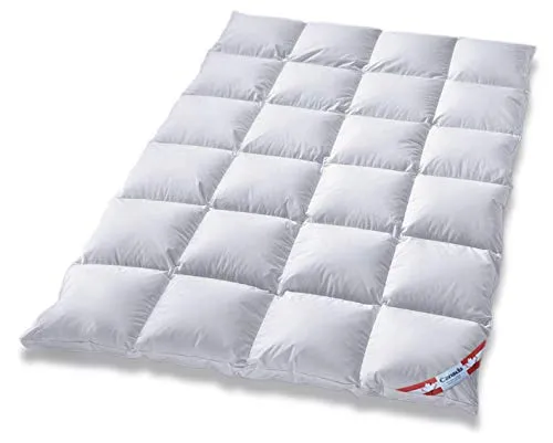 Canada Außensteg Kassettendecke 100% Natur - Warme Winterdecke (200 x 220 cm) - Bettdecken mit 1.760 g Füllgewicht, Außensteg für optimale Wärmeisolierung und hervorragende Klimaeigenschaften. Ideal für Hausstauballergiker, schadstoffgeprüft und pflegeleicht.